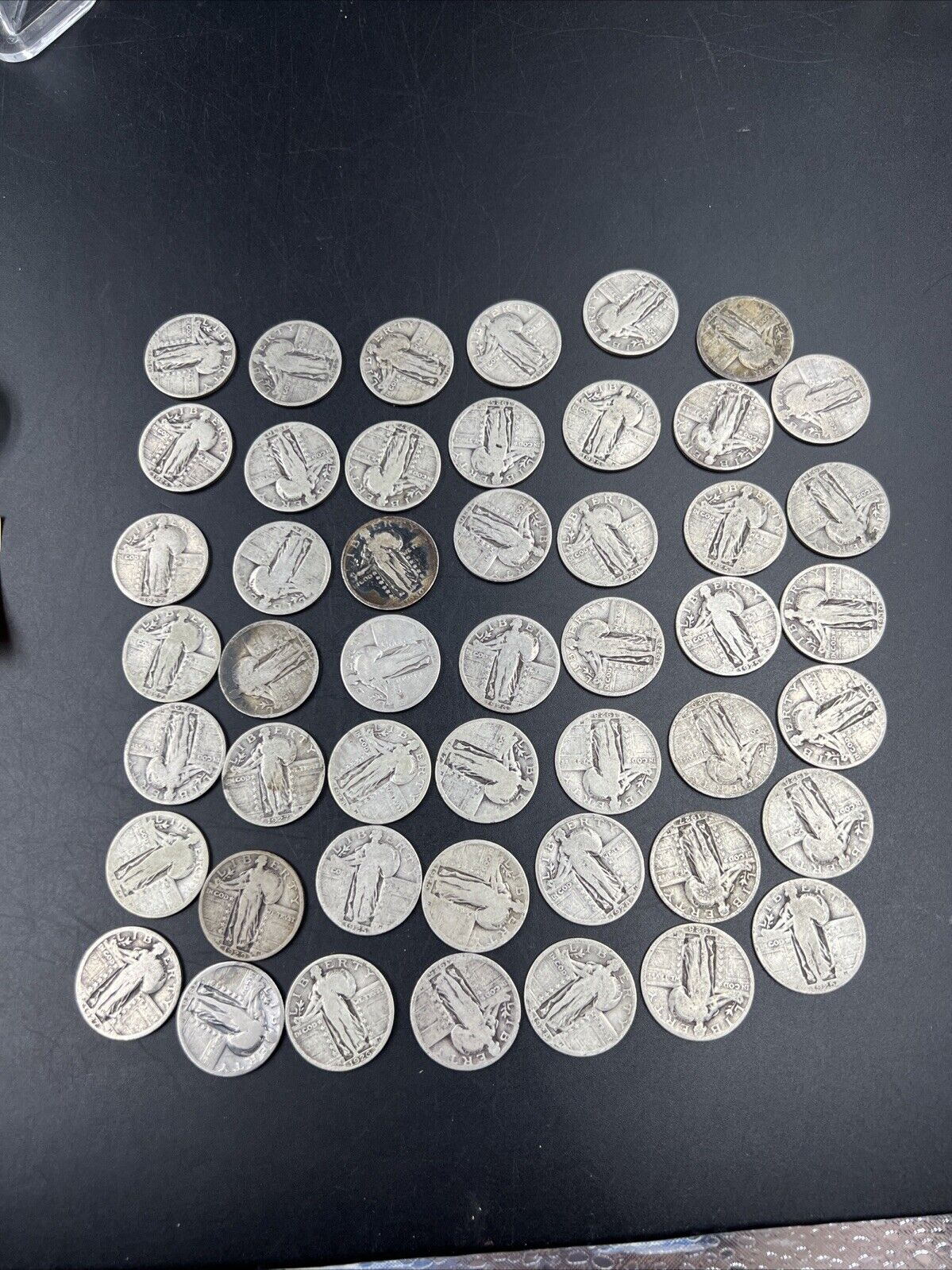 1925-30 Standing Liberty 90% SILVER Quarter 48 Coins Lot / Roll DATED G Good Cir