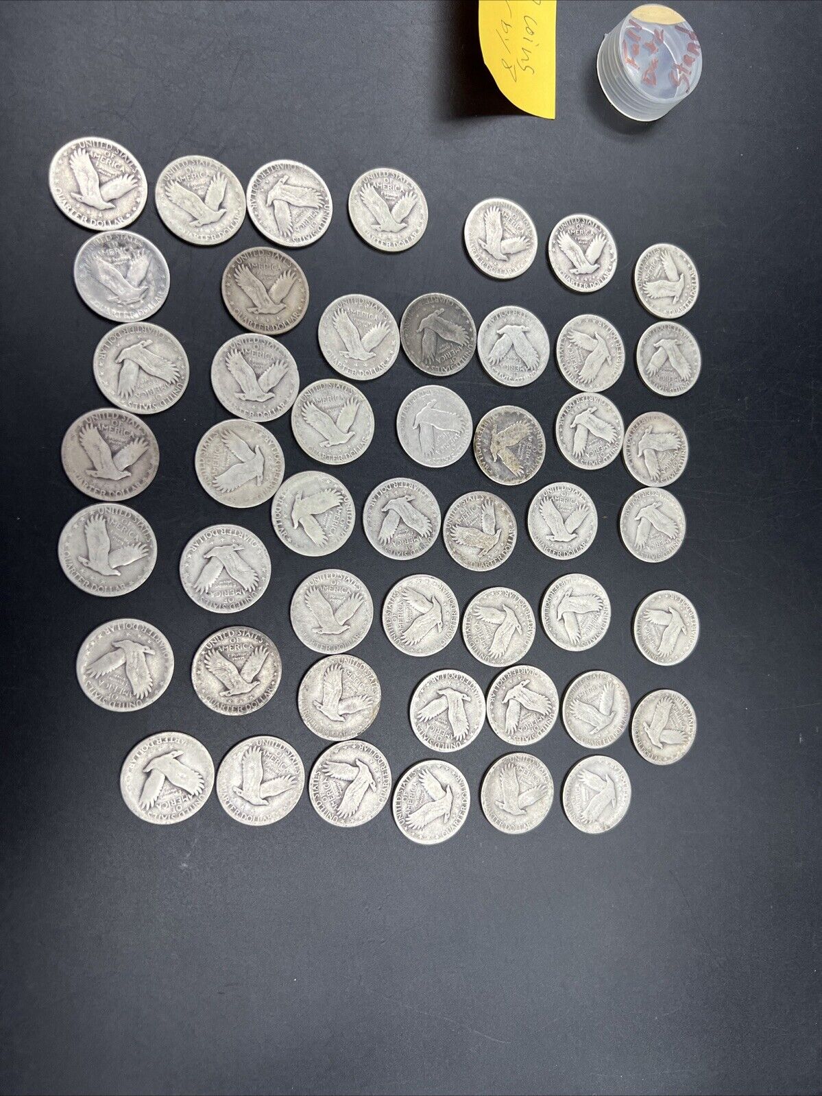 1925-30 Standing Liberty 90% SILVER Quarter 48 Coins Lot / Roll DATED G Good Cir