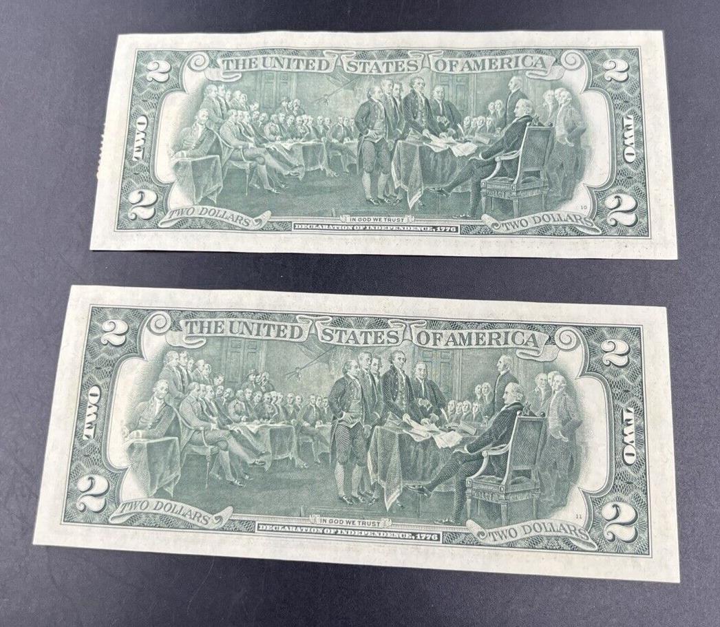 2 Consecutive 1976 $2 Two Dollar Bicentennial Postal Note Chatsworth GA #4 CH AU