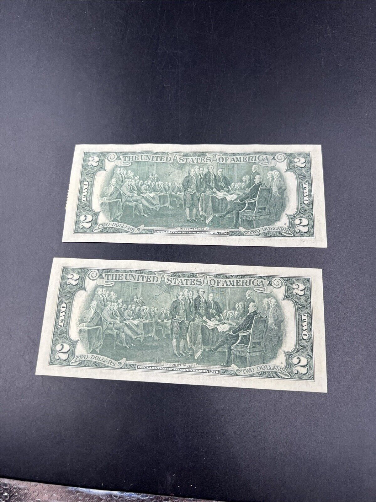 2 Consecutive 1976 $2 Two Dollar Bicentennial Postal Note Chatsworth GA #4 CH AU