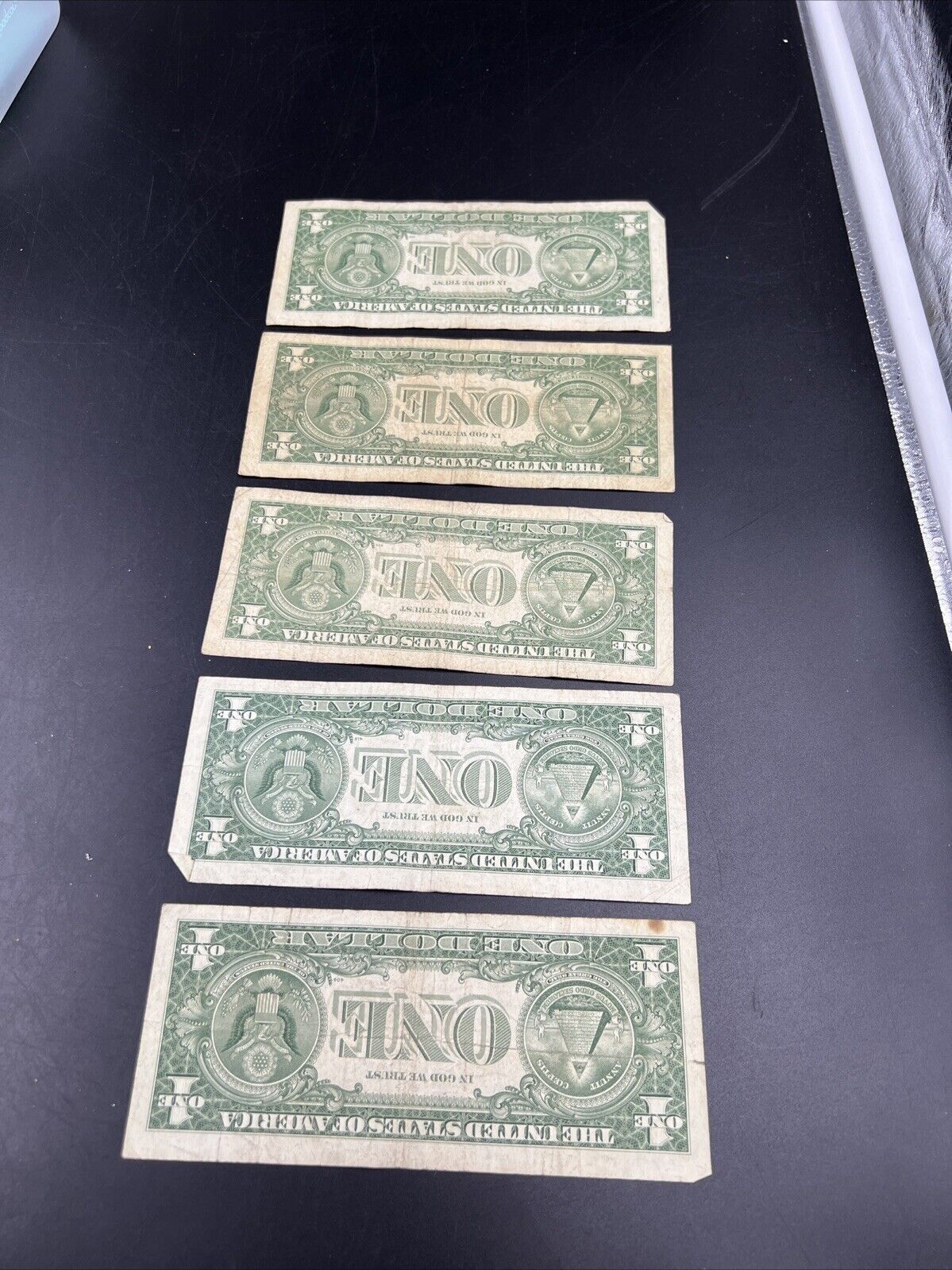 Lot of 5 1957 $1 One Dollar Blue Seal Silver Certificate Note Bills Circ VG #831