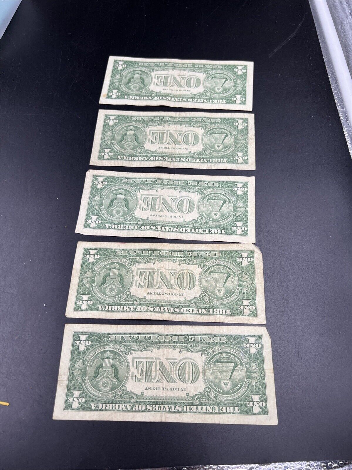 Lot of 5 1957 $1 One Dollar Blue Seal Silver Certificate Note Bills Circ VG #400