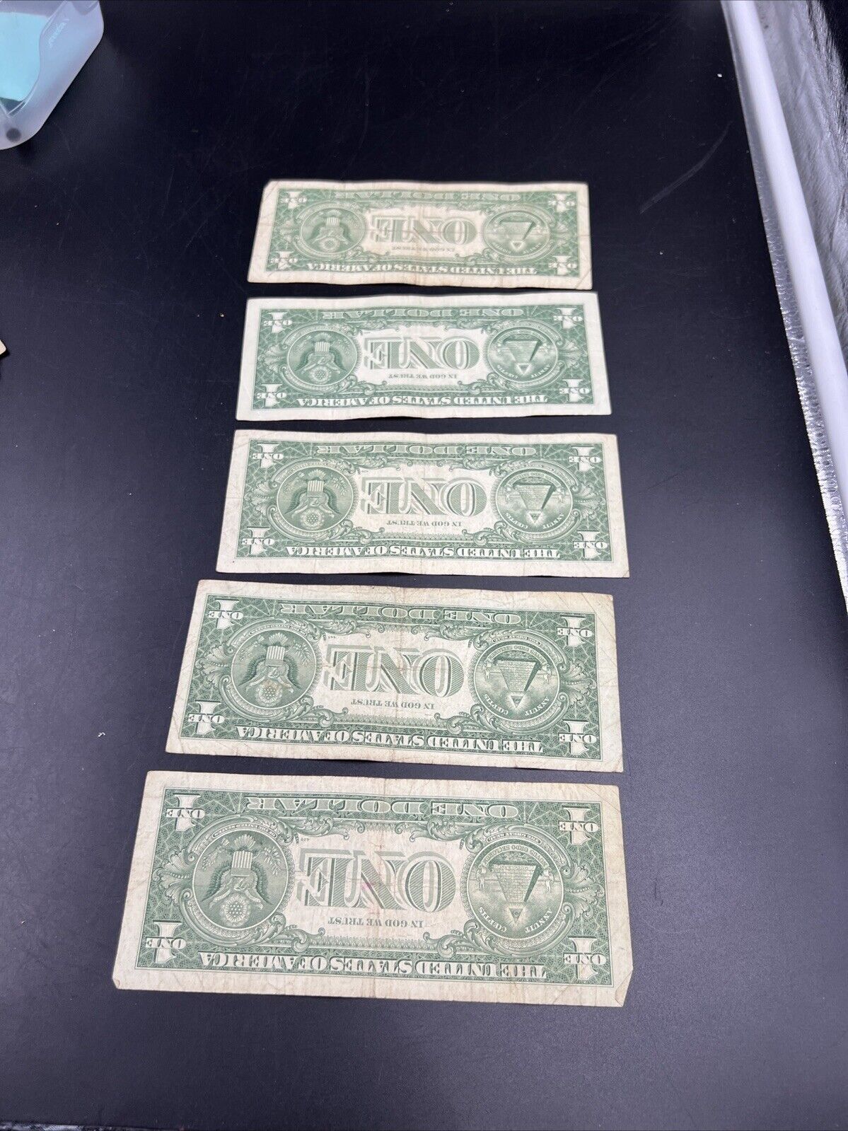 Lot of 5 1957 $1 One Dollar Blue Seal Silver Certificate Note Bills Circ VG #730