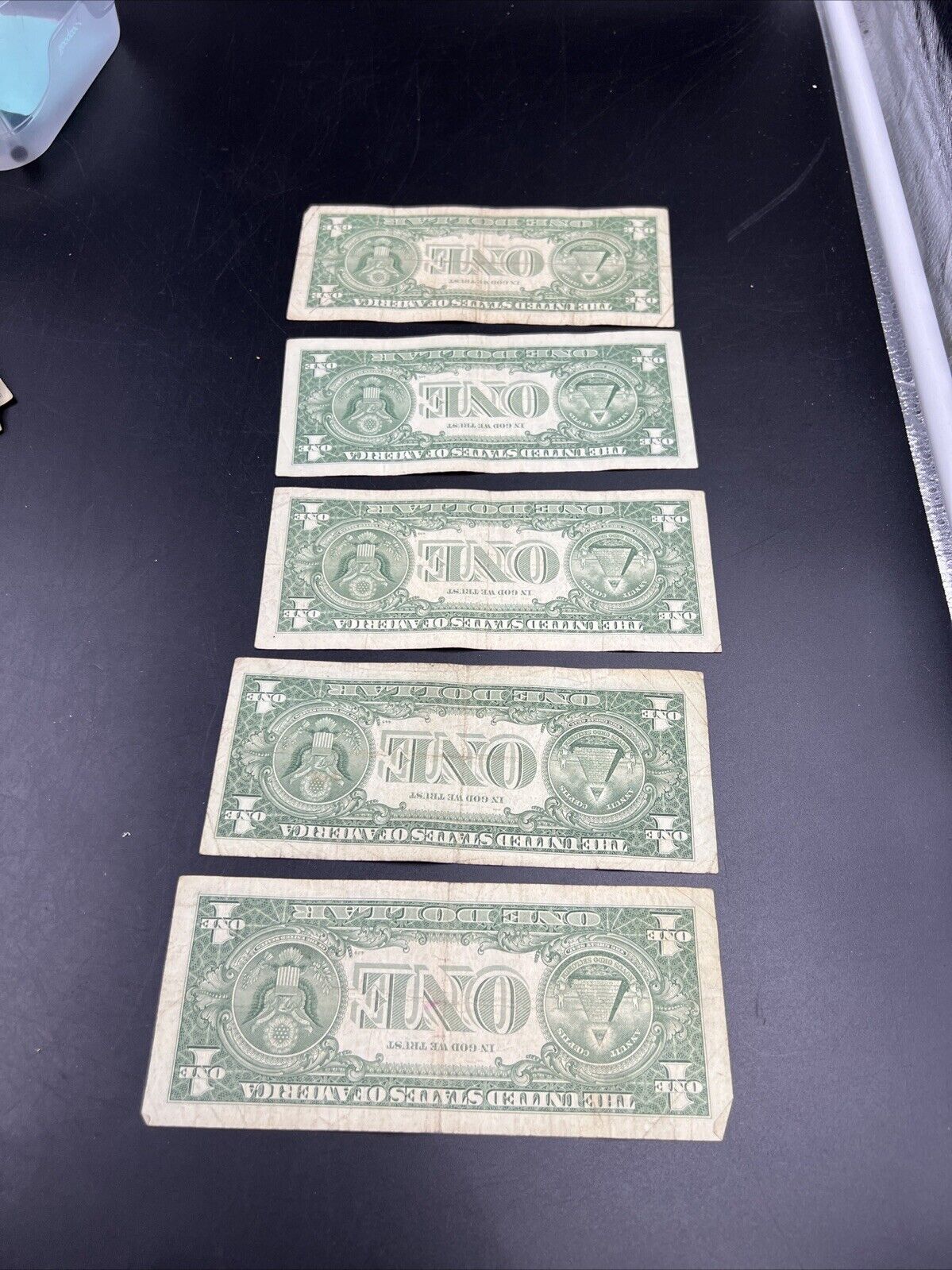 Lot of 5 1957 $1 One Dollar Blue Seal Silver Certificate Note Bills Circ VG #730