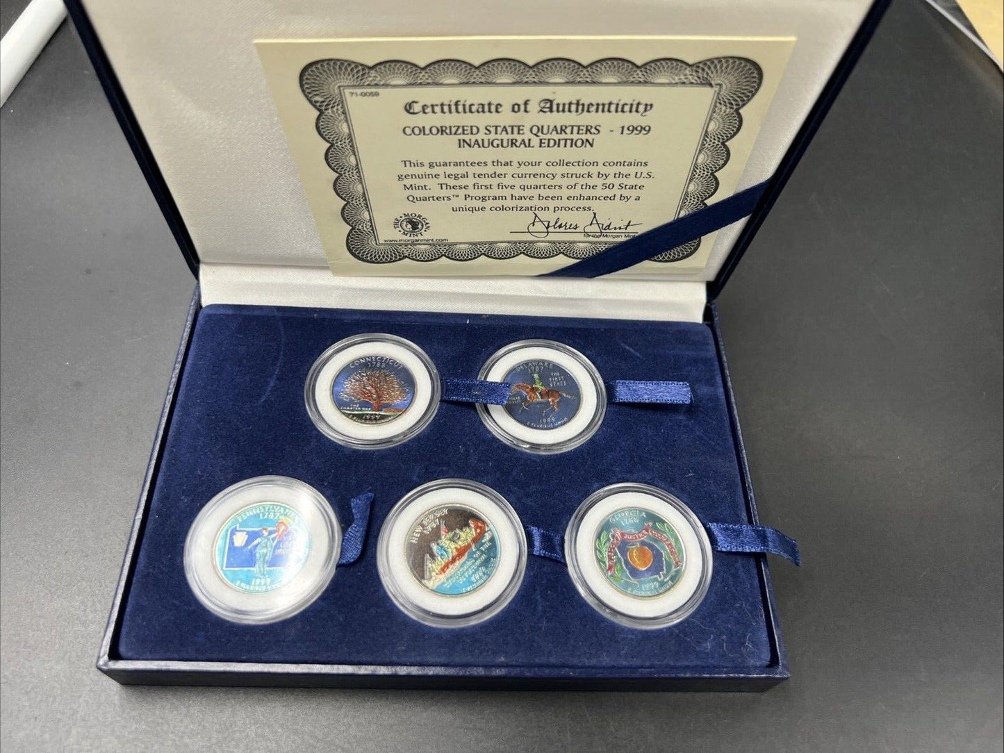 Lot of 2 Colorized Statehood Quarter BU Sets in Box & Capsules 1999 & 2000