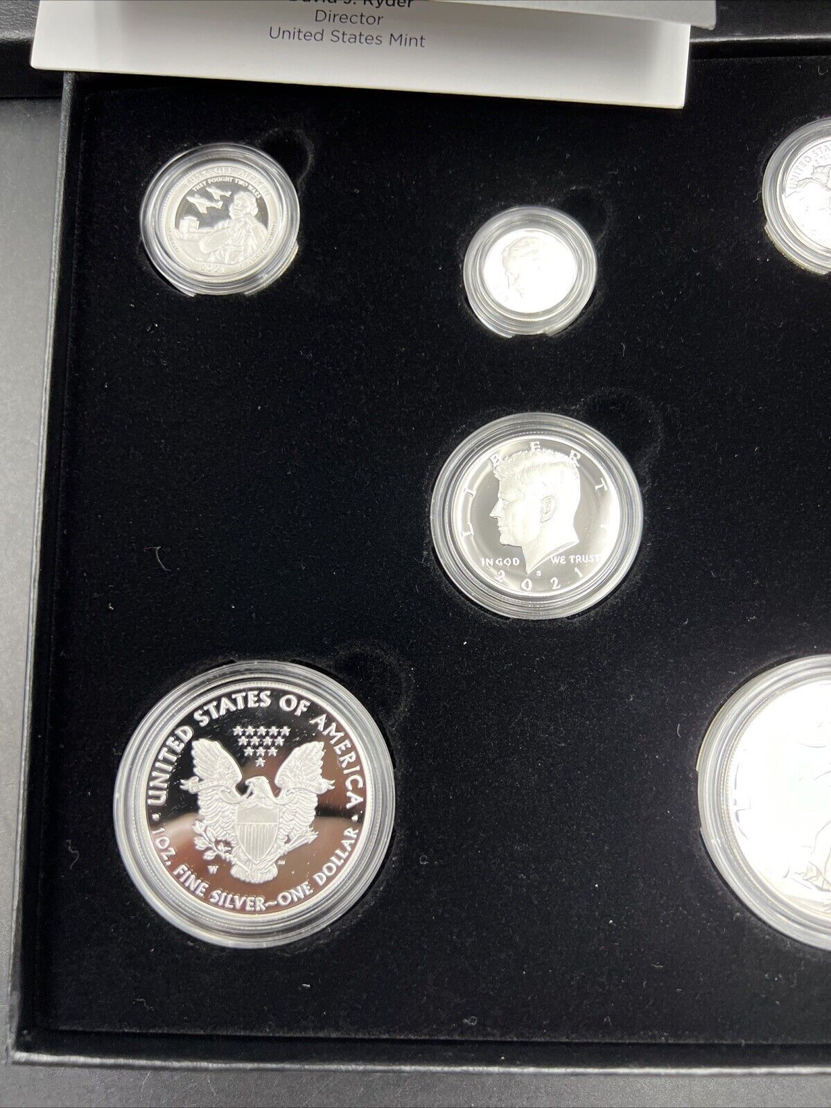 2021 6 Coin Limited Edition Silver Proof Set with Type 1 & @ ASE Silver Eagles