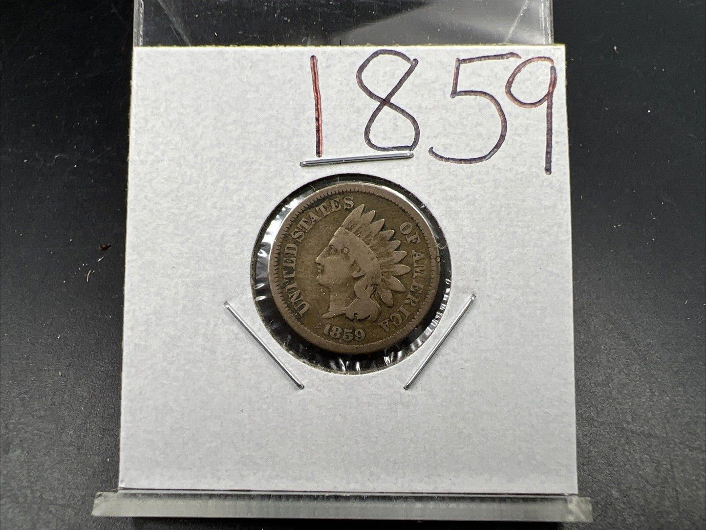 1859 1c Indian Head Cent Penny Coin Choice VG Very Good Circ First Year of Issue