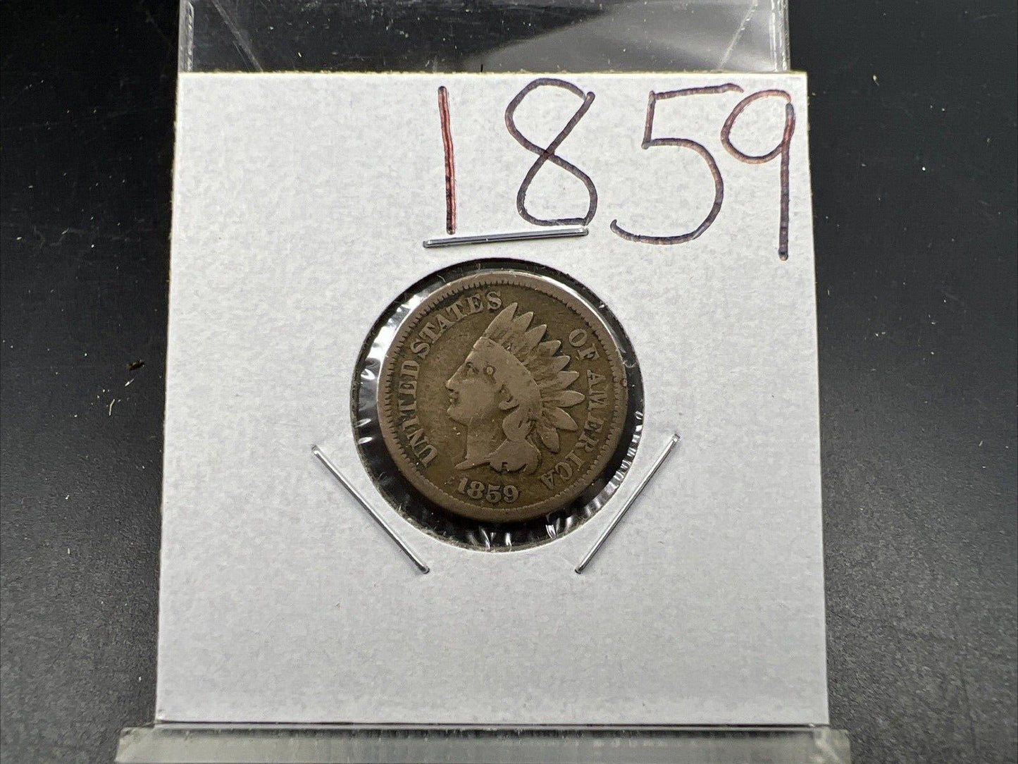 1859 1c Indian Head Cent Penny Coin Choice VG Very Good Circ First Year of Issue