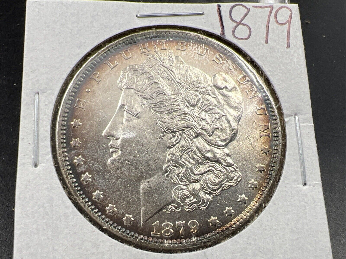 1879 P $1 Morgan Silver Dollar Coin Choice AU About UNC Nice Toning