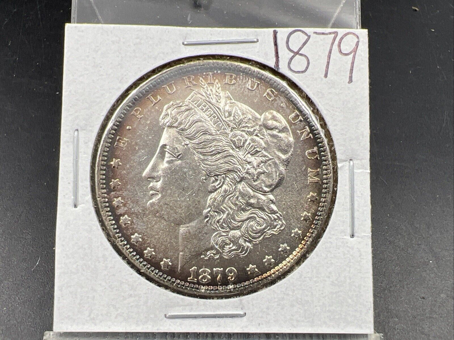 1879 P $1 Morgan Silver Dollar Coin Choice AU About UNC Nice Toning