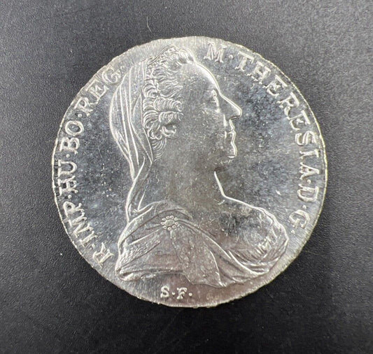 Maria Theresa Thaler 1780 Silver Coin Restrike Choice BU Uncirculated Some Tonin