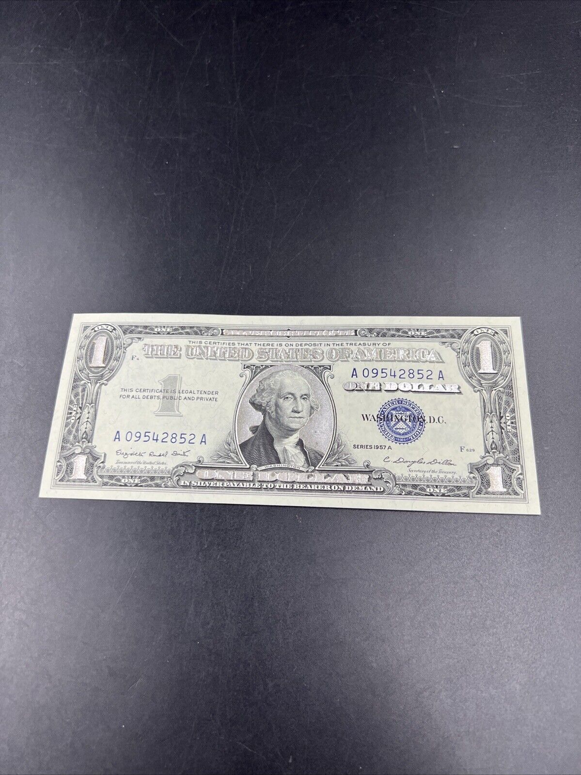 ENHANCED 1957 A $1 One Dollar Blue Seal Silver Certificate Note Bill UNC #852