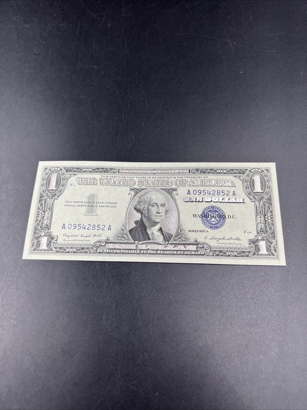 ENHANCED 1957 A $1 One Dollar Blue Seal Silver Certificate Note Bill UNC #852