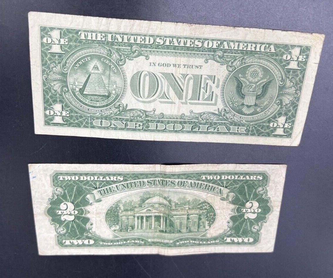 2 Note Set 1953 $2 * Star Legal Tender Note and 1957 $1 Star Silver Certificate