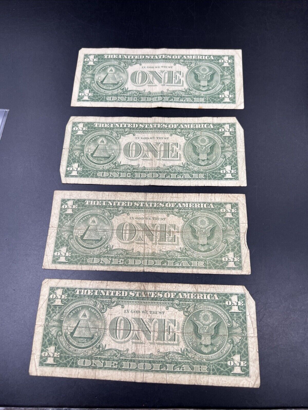 Lot of 4 1957 * Star Note $1 One Dollar Silver Certificate Replacement Bills CIR