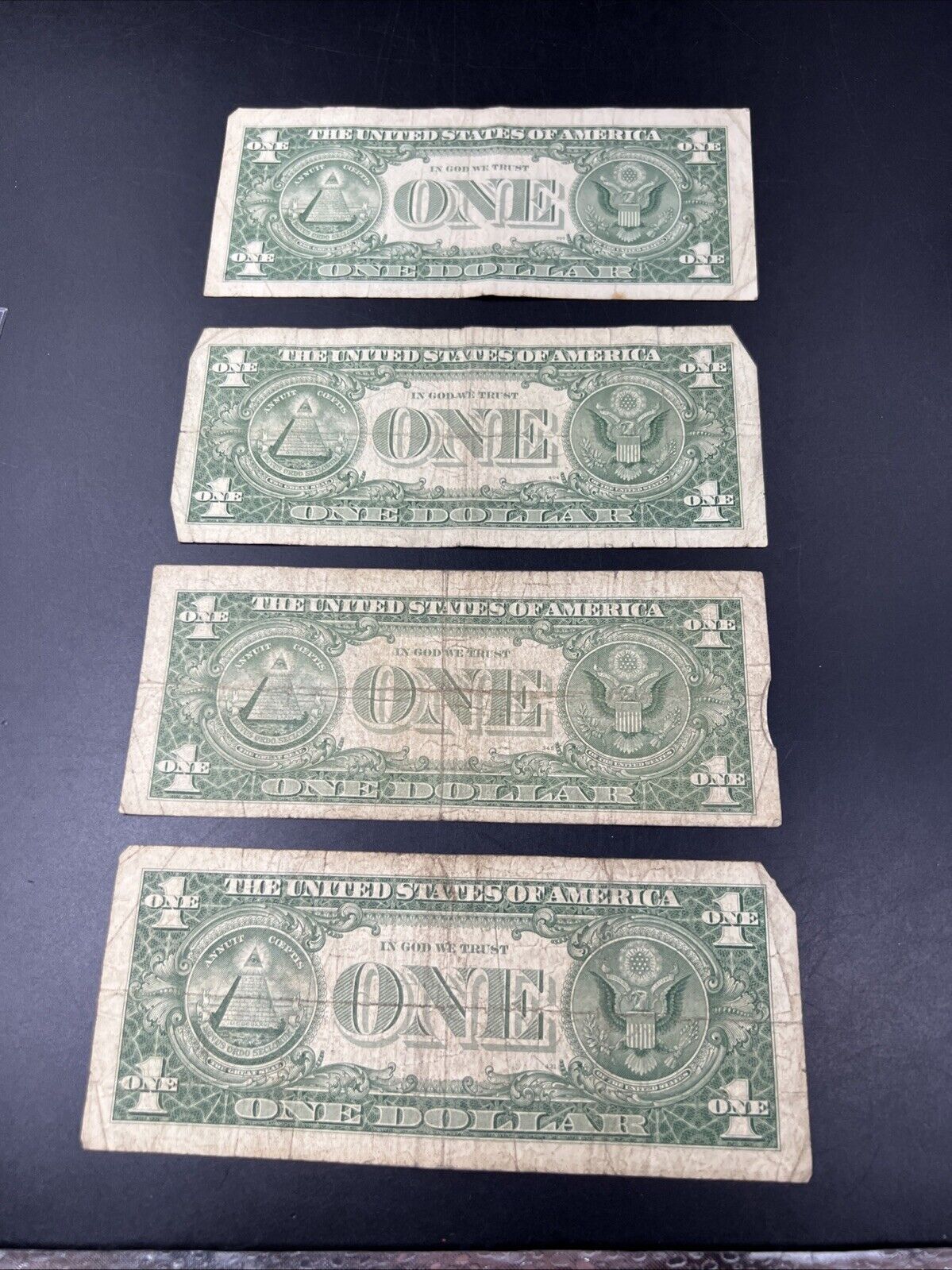 Lot of 4 1957 * Star Note $1 One Dollar Silver Certificate Replacement Bills CIR