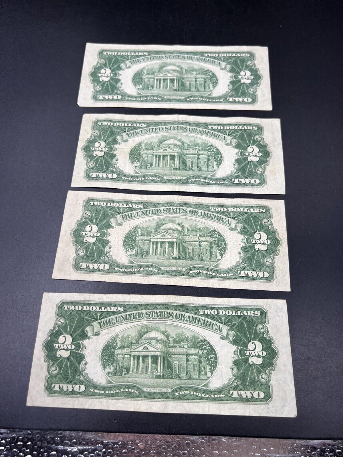 4 NOTE SET 1953 + A B & C $2 Red Seal Legal Tender Currency Note Bills VG #538