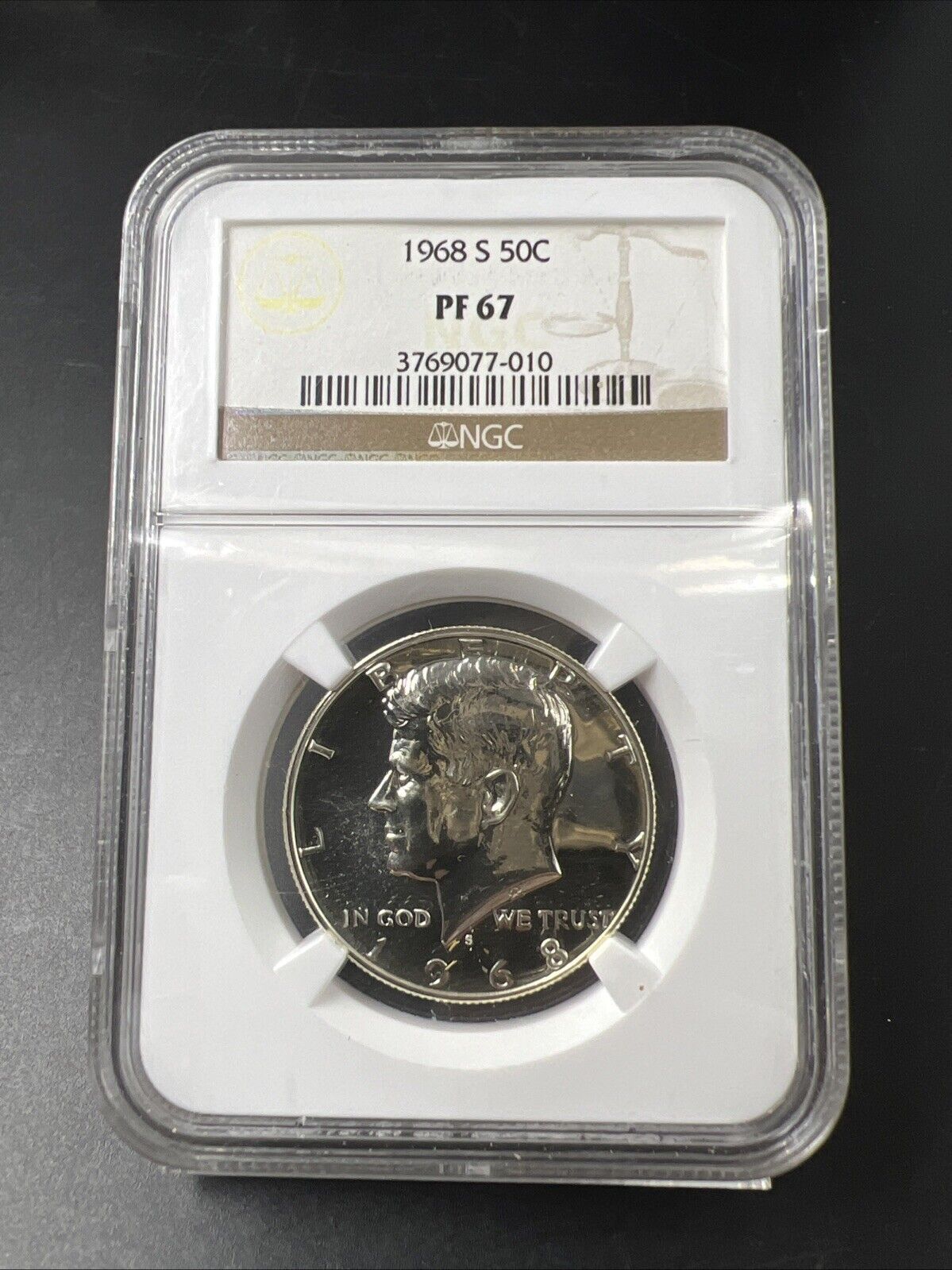 1968 S PF 67 Silver Kennedy Half Dollar 50¢ - NGC Gem Proof Certified