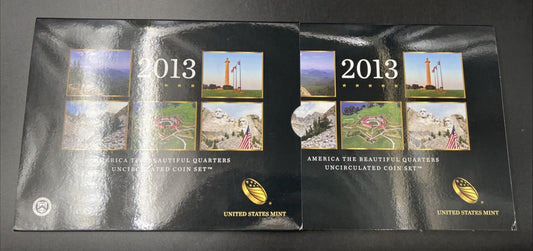 2013 US Mint Annual ATB America The Beautiful UNC 10 BU Quarter 25c Coin Set