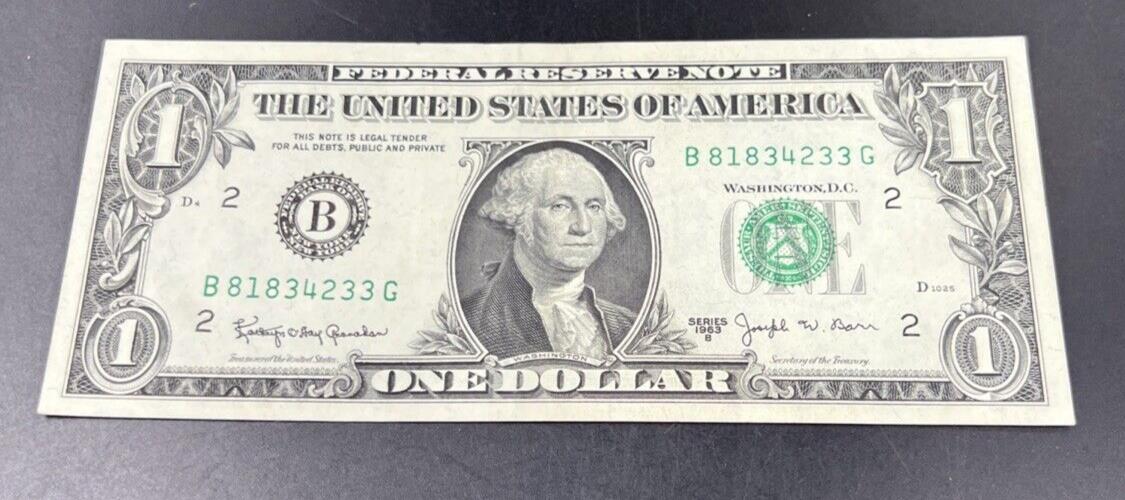 1988 A $1 One Dollar FRN Federal Reserve Note Uncirculated #233