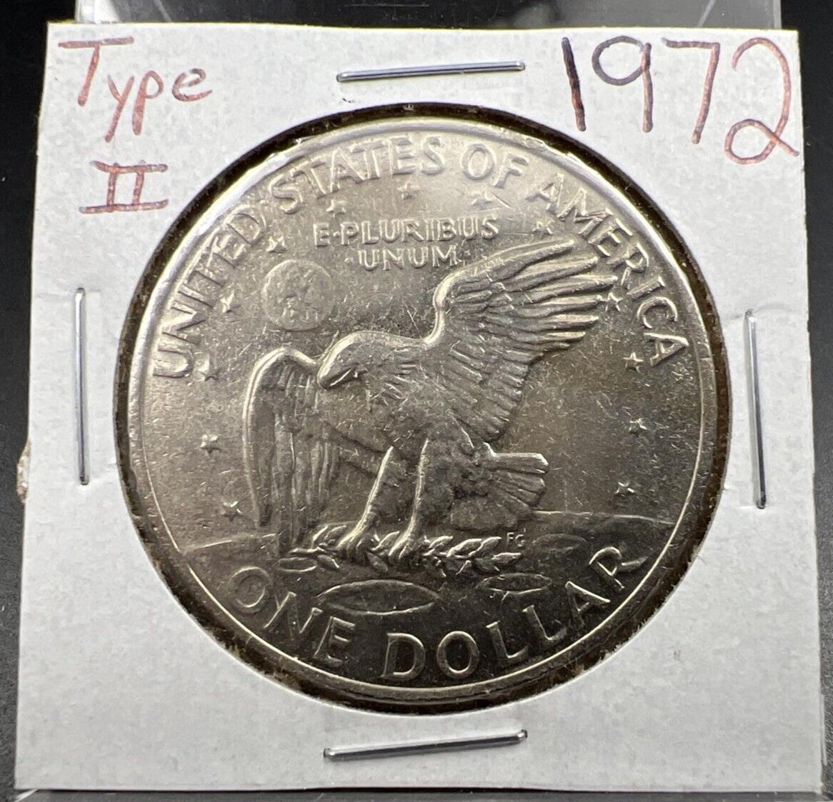 1972 Type 2 Variety $1 Eishenhower Clad Ike Dollar Coin XF EF Extra Fine Circ #A