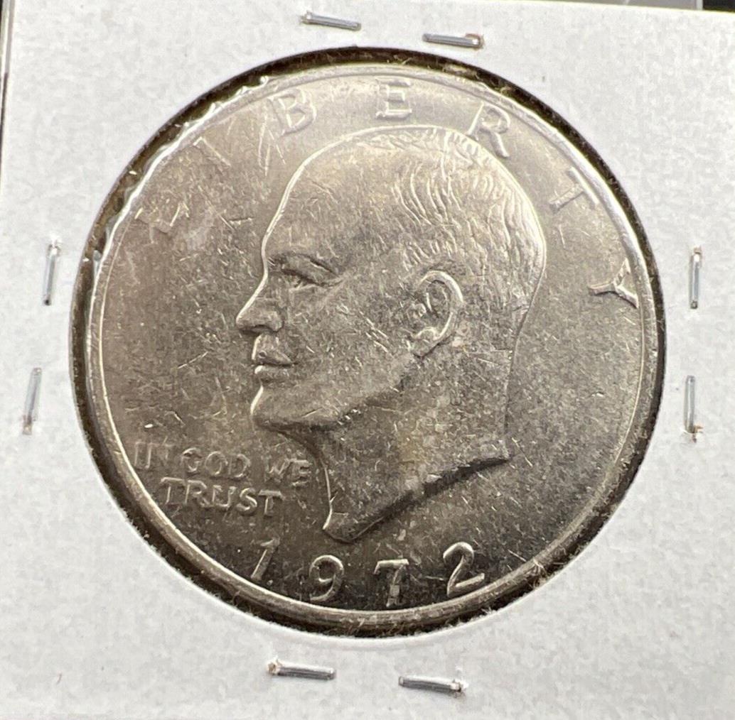 1972 Type 2 Variety $1 Eishenhower Clad Ike Dollar Coin XF EF Extra Fine Circ #A