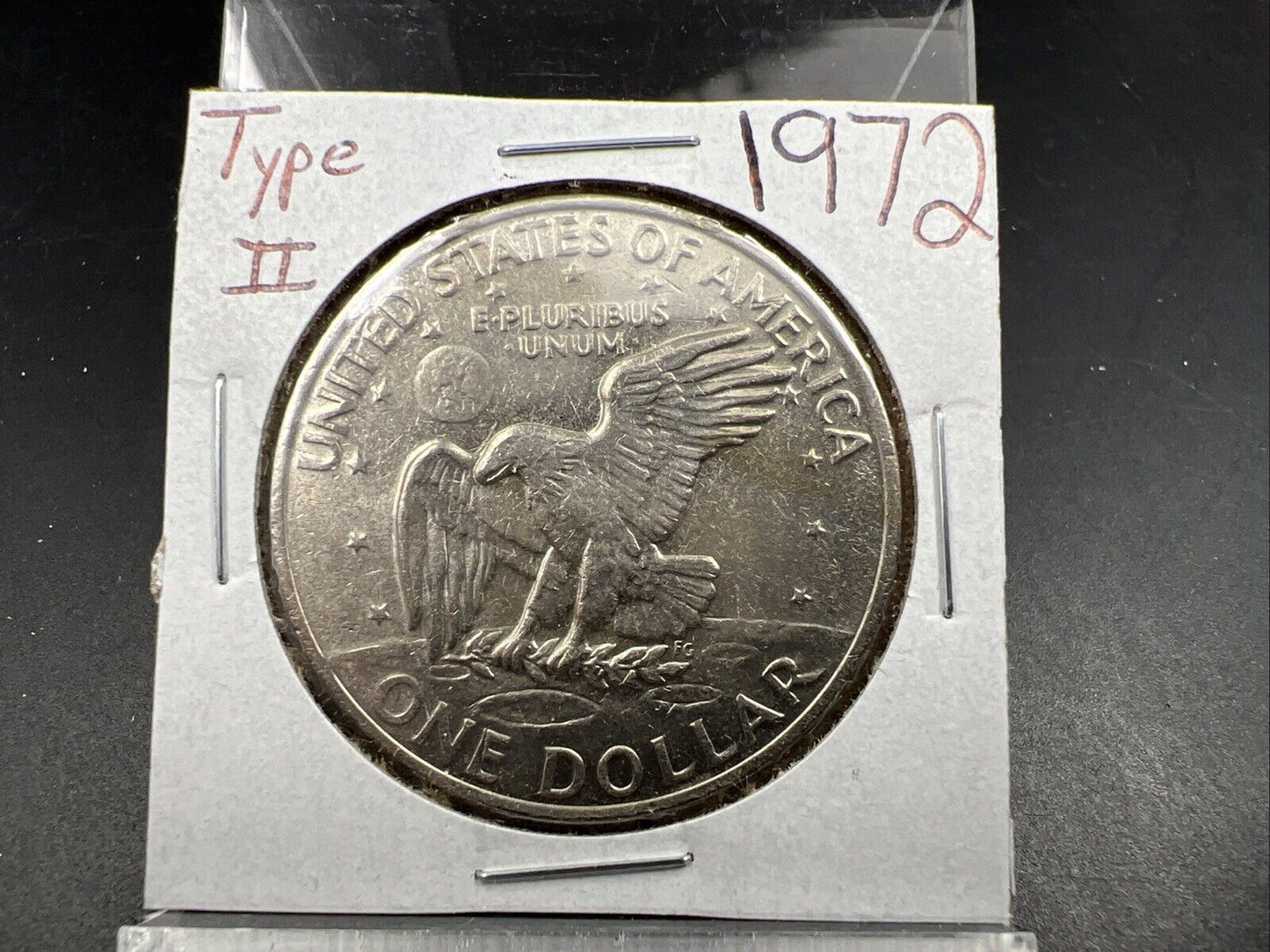 1972 Type 2 Variety $1 Eishenhower Clad Ike Dollar Coin XF EF Extra Fine Circ #A