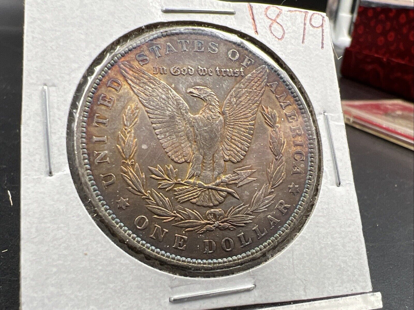 1879 P $1 Morgan Silver Dollar Coin Choice AU About UNC Amber Toning Rev Toner