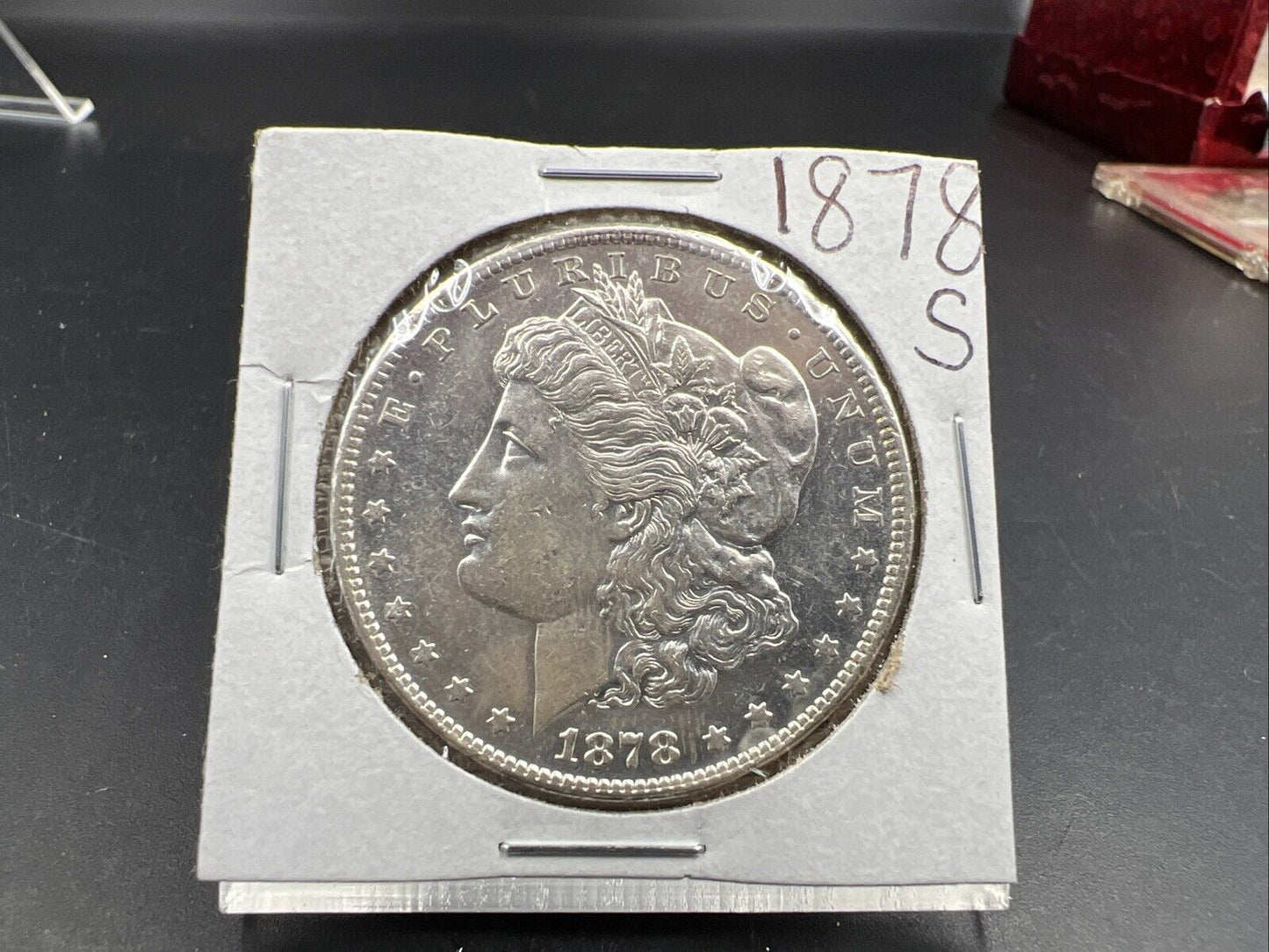 1878 S $1 Morgan Silver Dollar Coin UNC Uncirculated PL Obverse