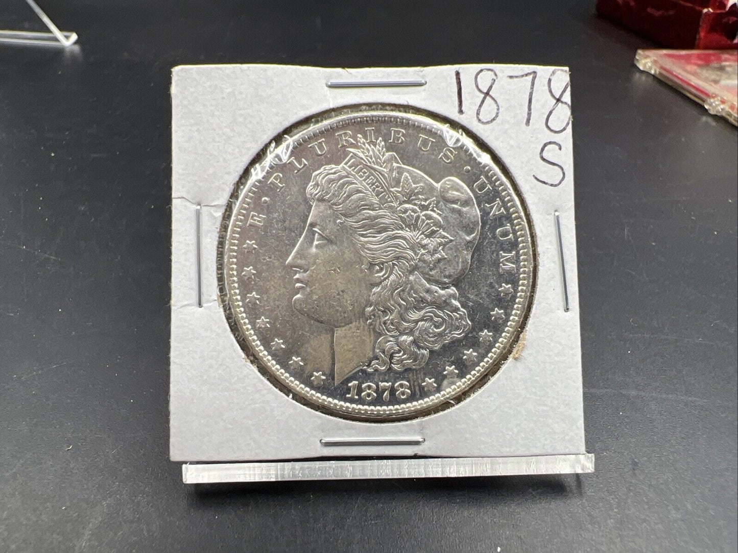 1878 S $1 Morgan Silver Dollar Coin UNC Uncirculated PL Obverse