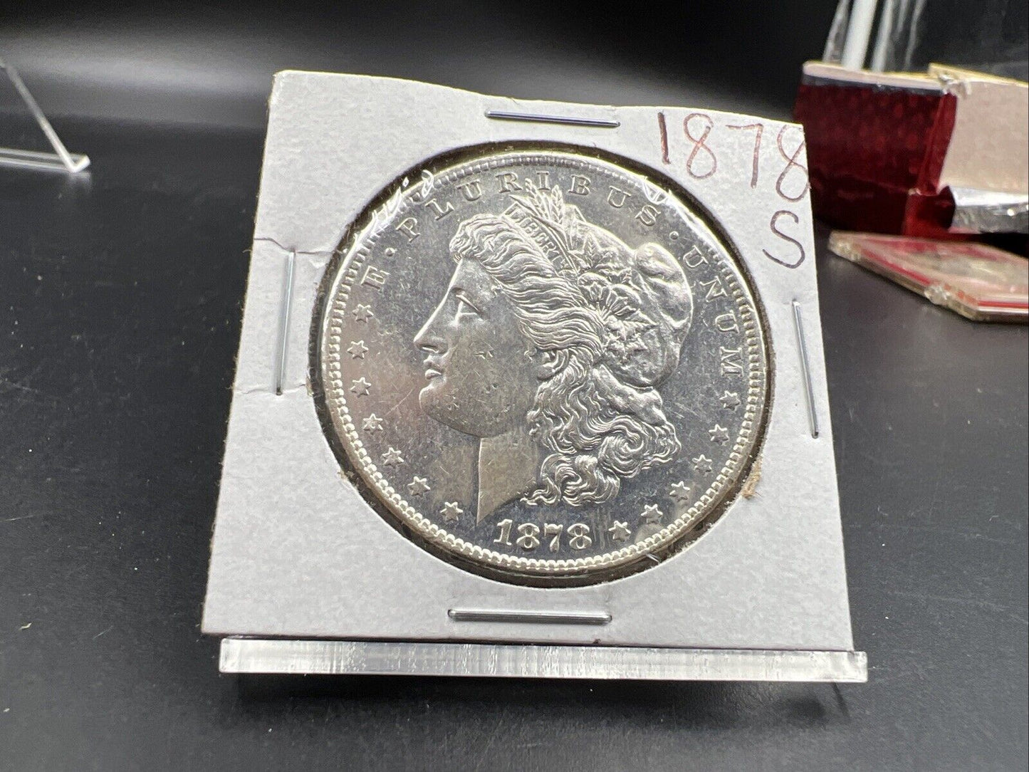 1878 S $1 Morgan Silver Dollar Coin UNC Uncirculated PL Obverse