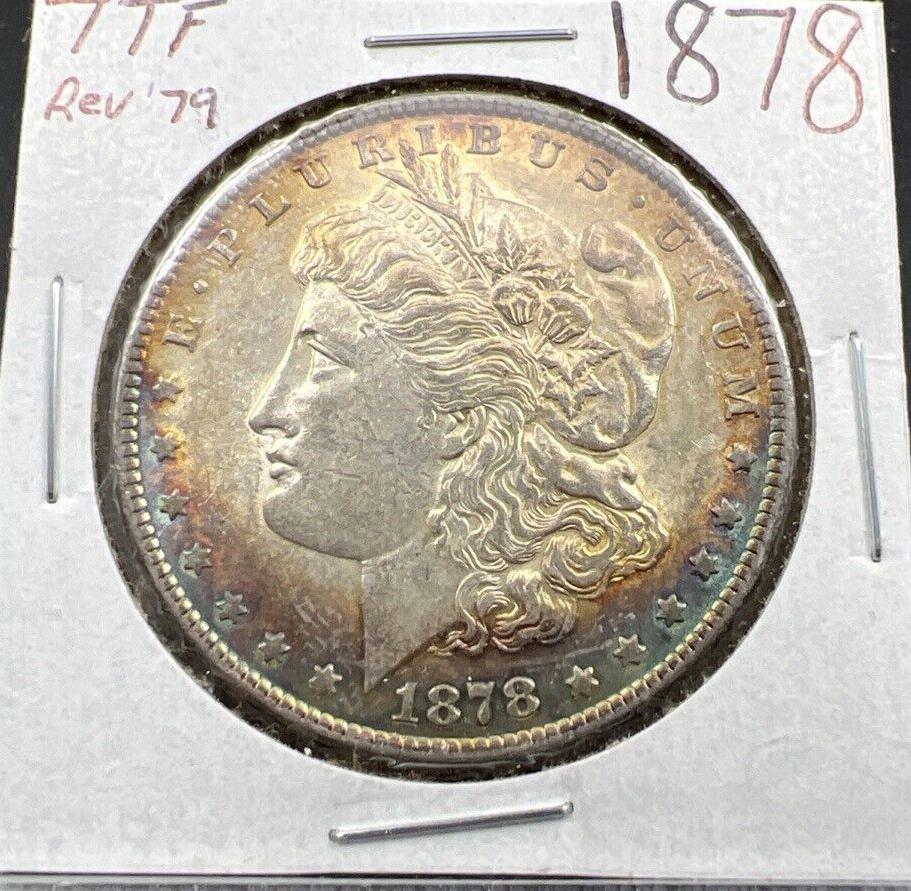 1878 P REV 79 $1 Morgan Dollar Coin Choice AU About UNC PQ Original Toning Toner