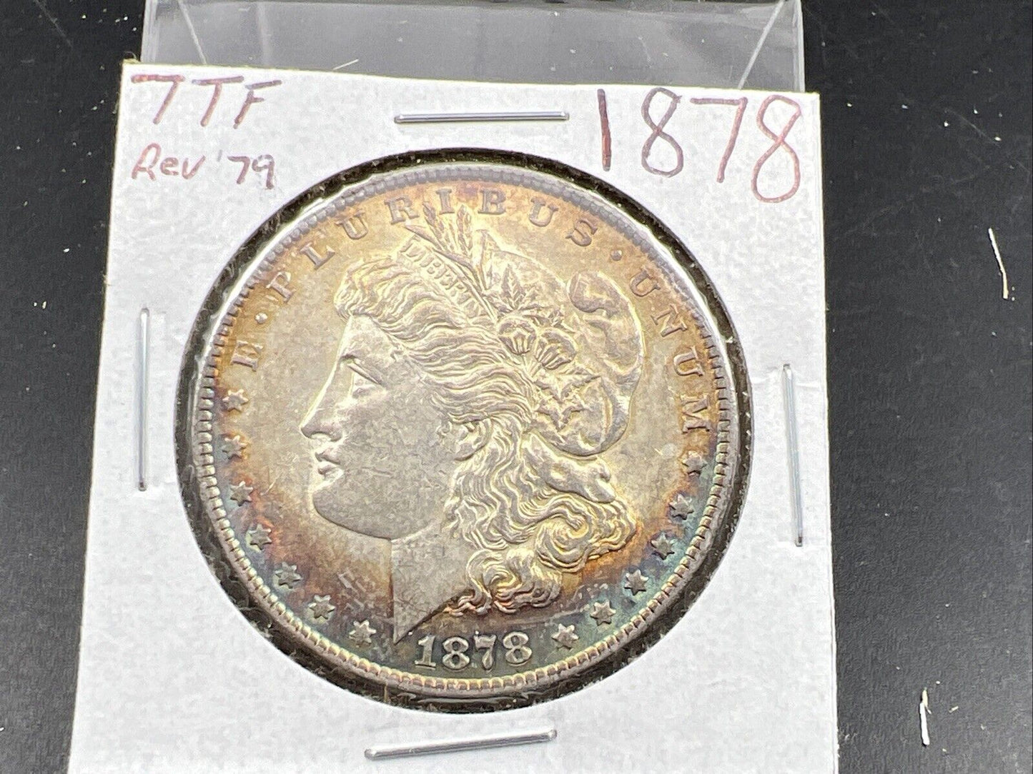 1878 P REV 79 $1 Morgan Dollar Coin Choice AU About UNC PQ Original Toning Toner