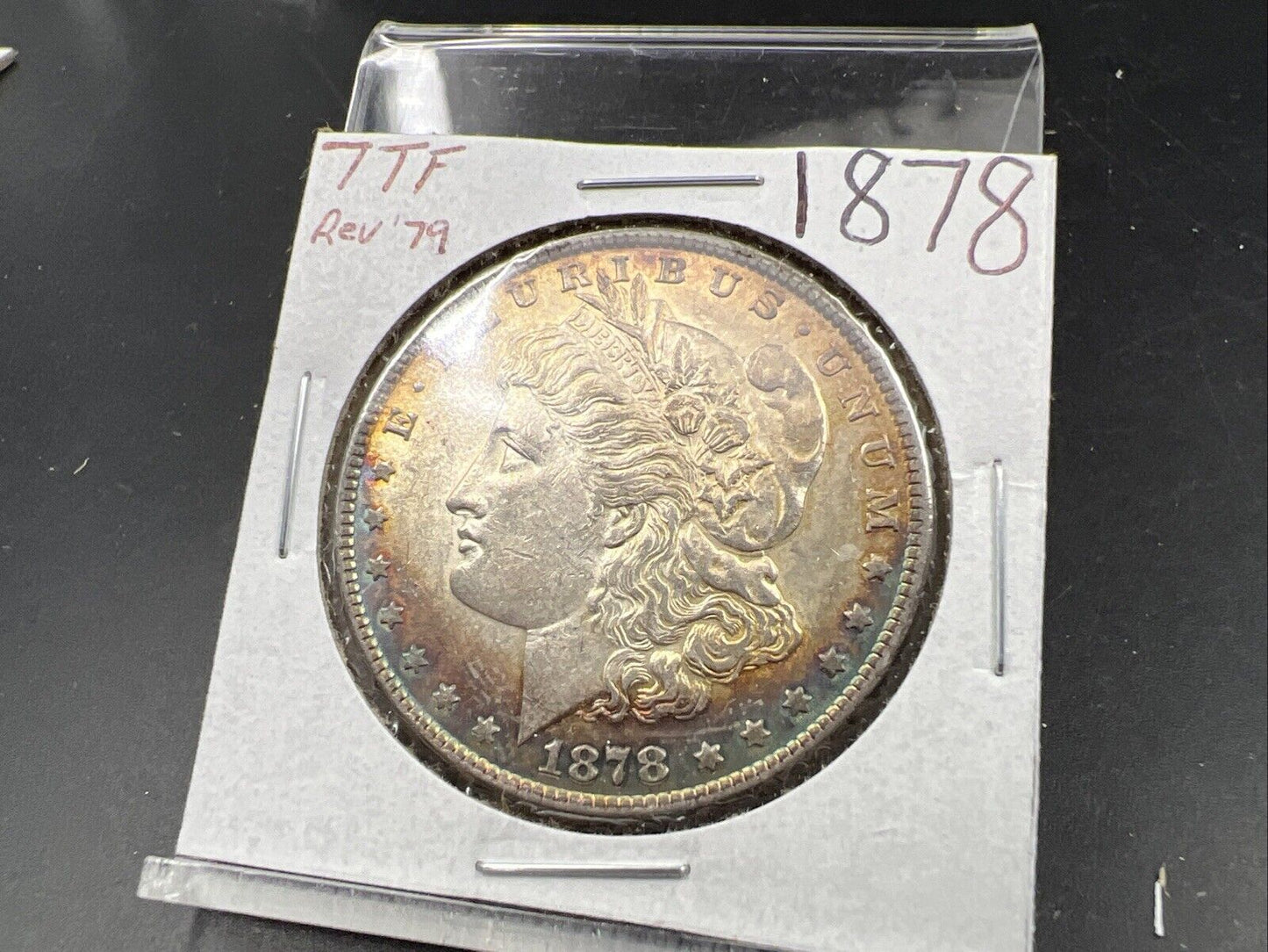 1878 P REV 79 $1 Morgan Dollar Coin Choice AU About UNC PQ Original Toning Toner