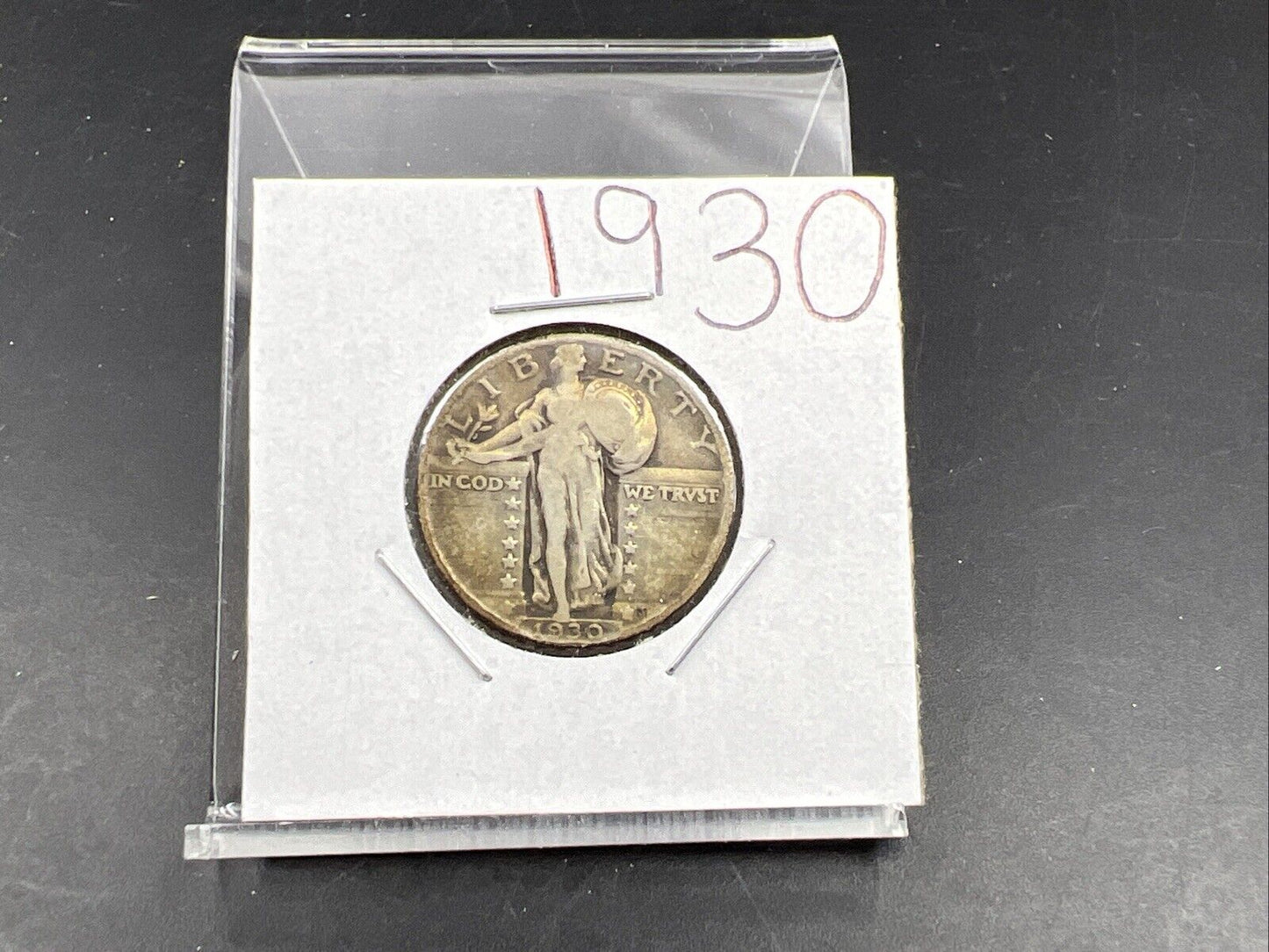 1930 P Standing Liberty Silver Quarter Coin Circulated Neat Toning