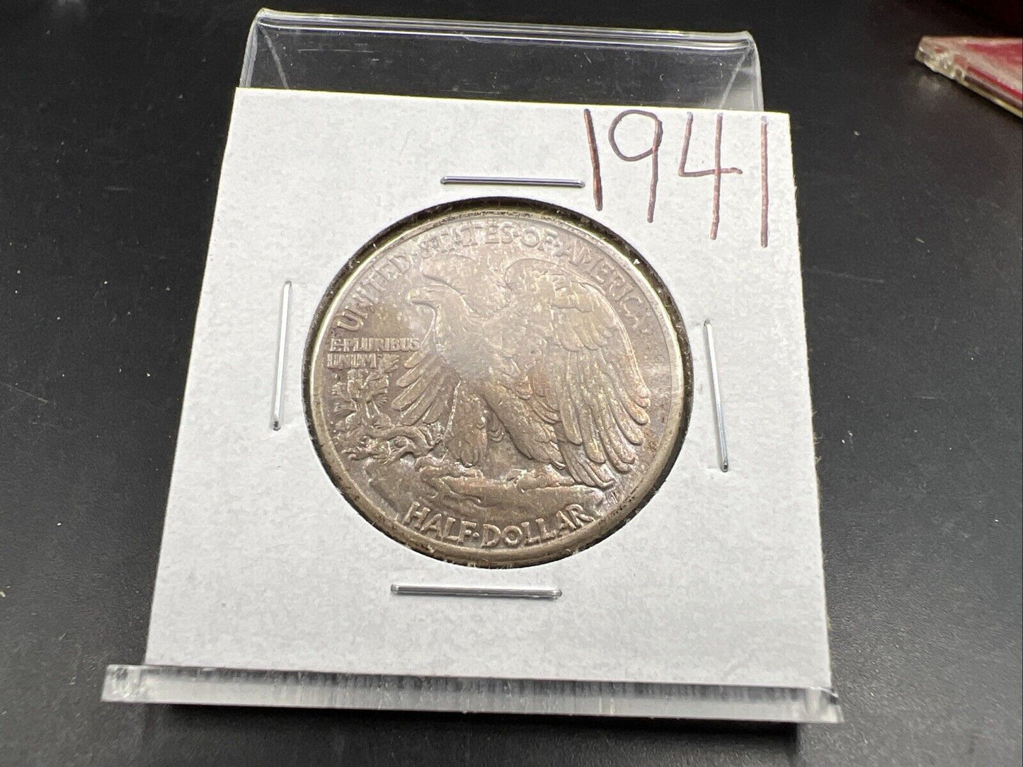 1941 P Walking Liberty Silver Half Dollar Coin AU About UNC Neat Toning Toner