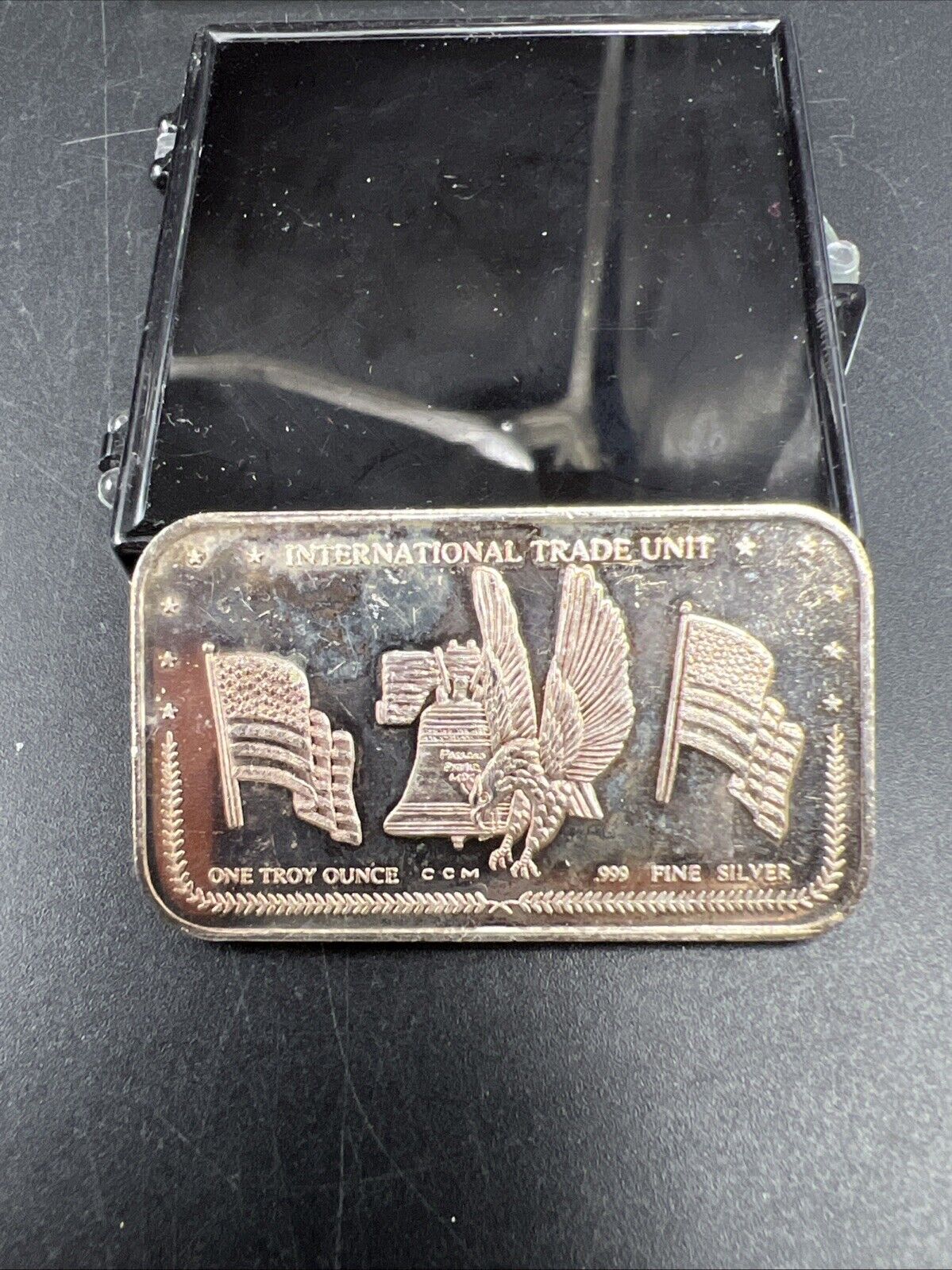 1980 1 Oz Silver International Trade Unit one Troy Ounce Fine Silver Art Bar