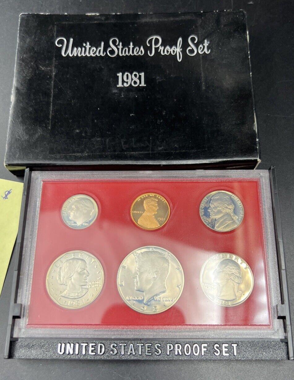 1981 S Proof Set T-1 1 50c $1 & T2 5c 10c 25c 6 Coin Set w/ Varieties