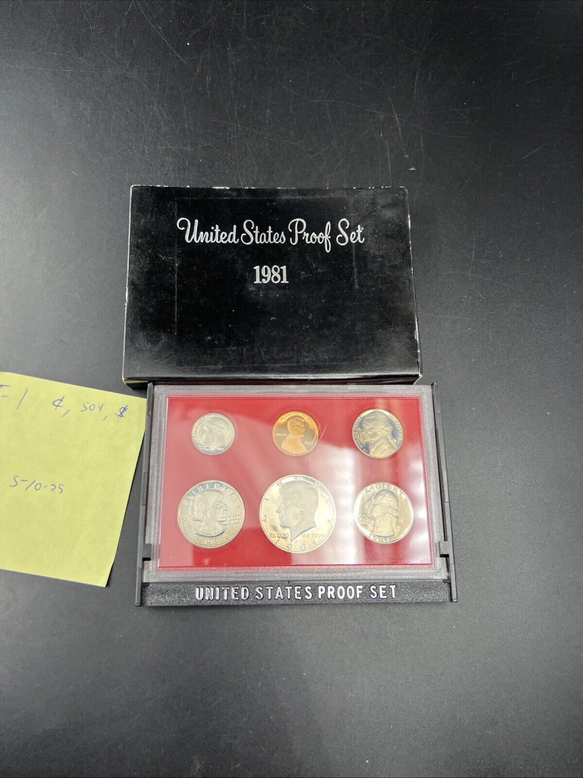 1981 S Proof Set T-1 1 50c $1 & T2 5c 10c 25c 6 Coin Set w/ Varieties