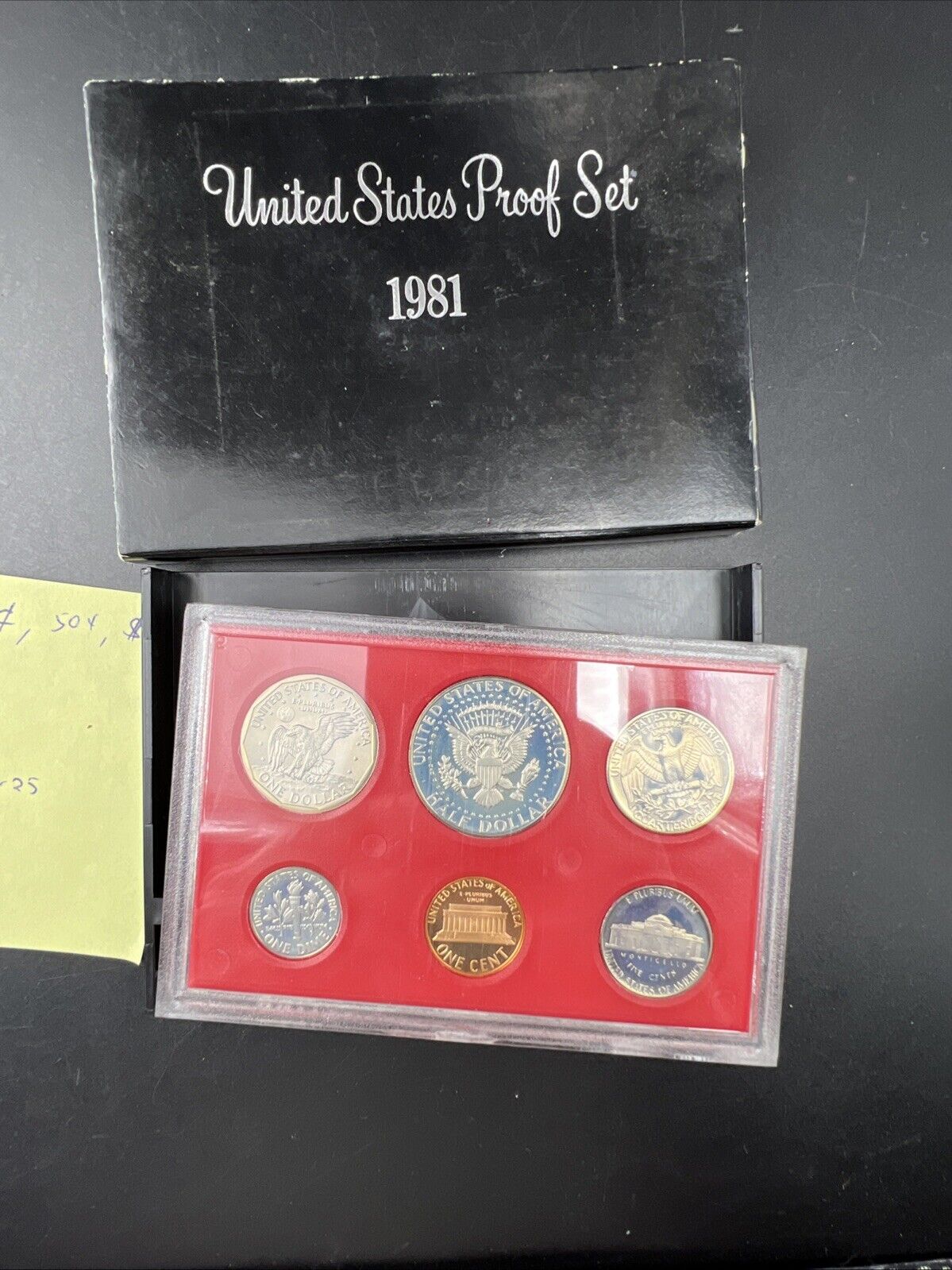 1981 S Proof Set T-1 1 50c $1 & T2 5c 10c 25c 6 Coin Set w/ Varieties