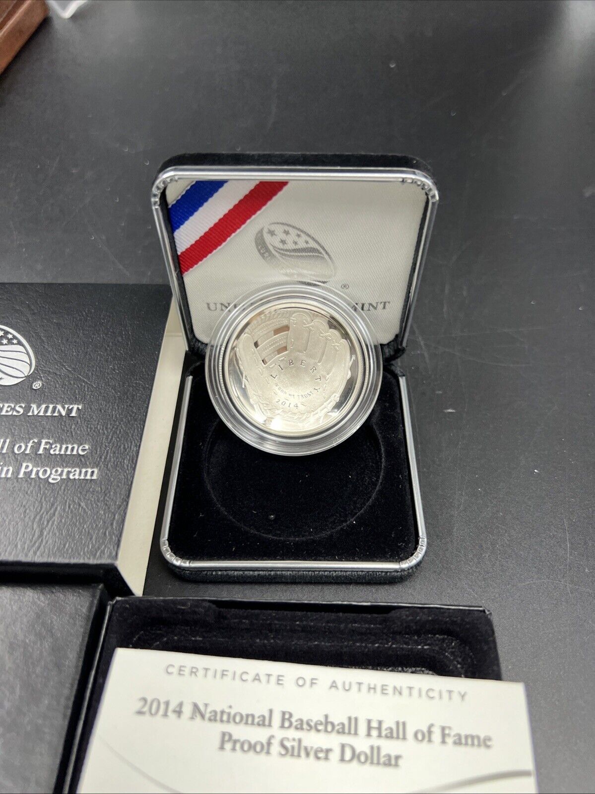 MLB National Baseball Hall of Fame Commemorative 2014 P Proof Silver $1 OGP