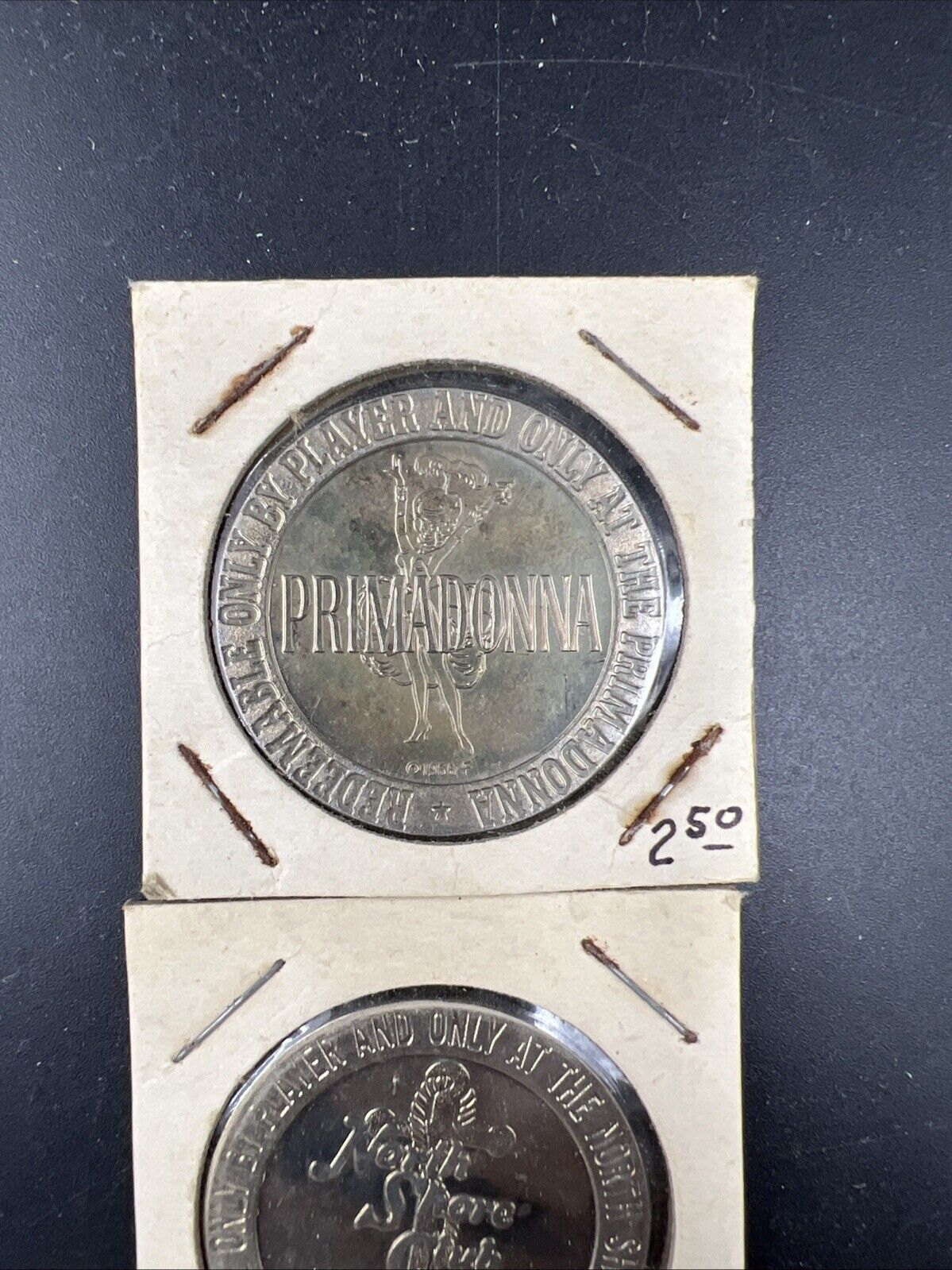 Lot of 2 Specimine Proof Strike Casino Tokens North Shore Club & Primadonna Reno