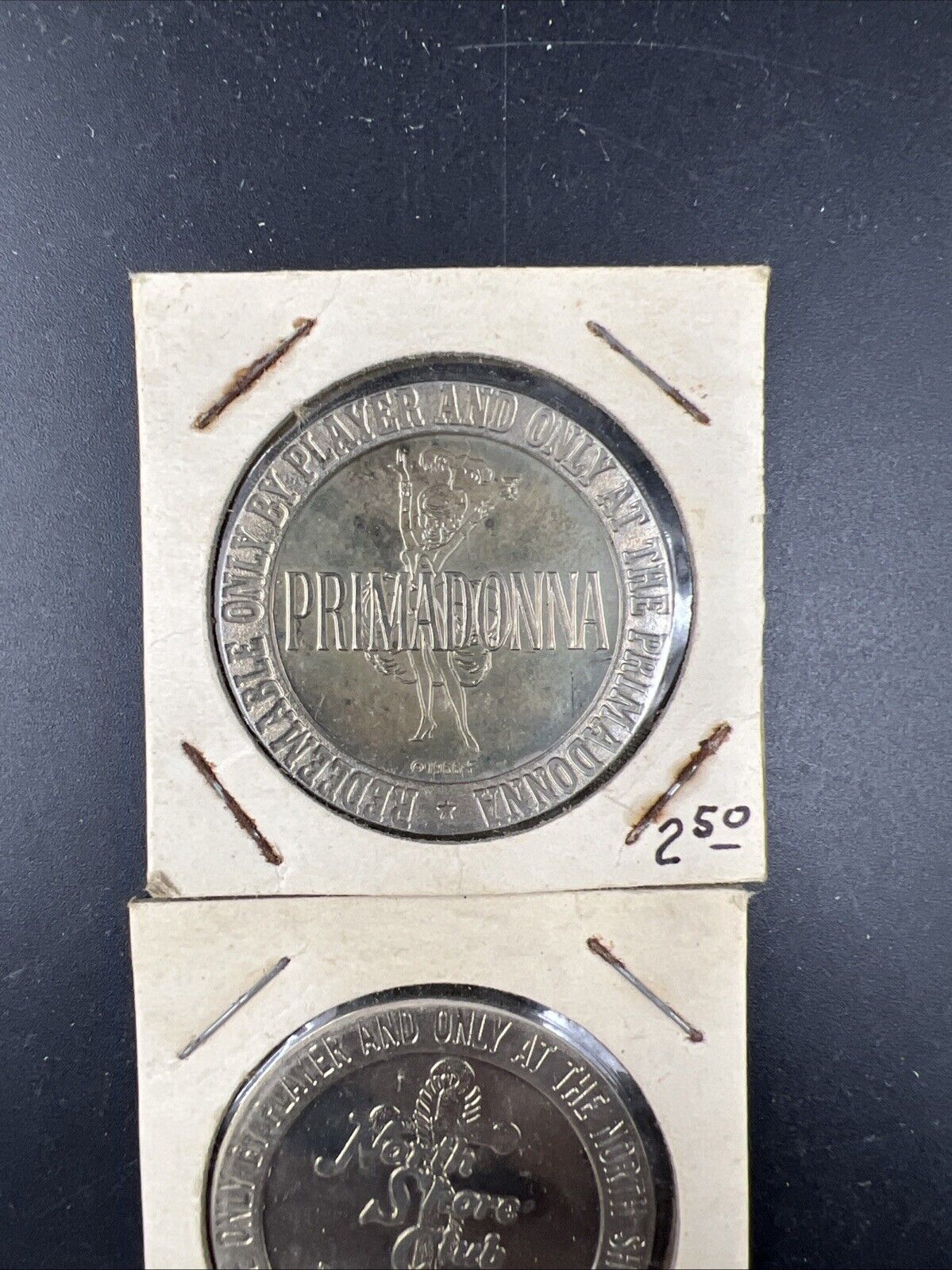 Lot of 2 Specimine Proof Strike Casino Tokens North Shore Club & Primadonna Reno