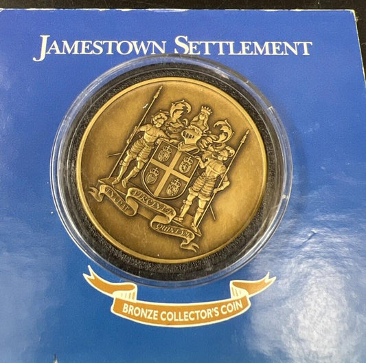 Jamestown Bronze Collector's Coin Medal in Capsule & Display Card UNC