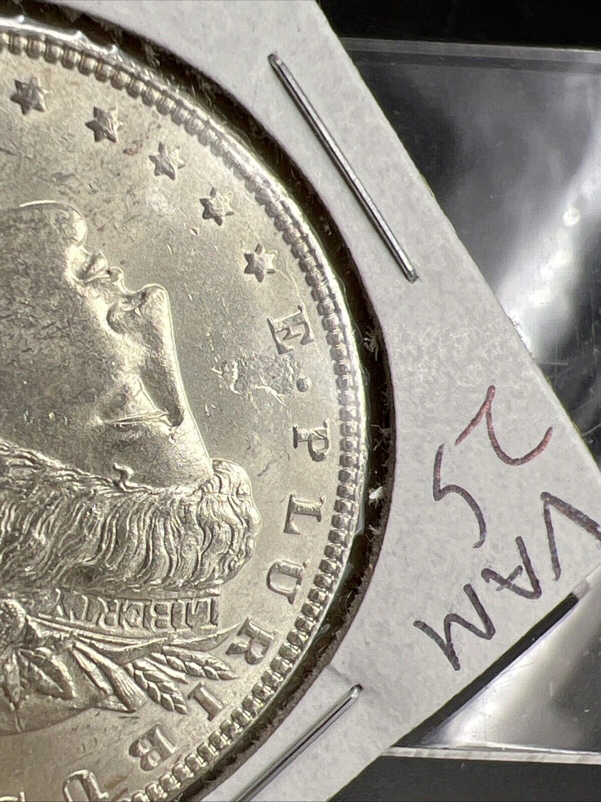 1887 P Morgan Dollar Coin VAM 25 DDO & Strike Through Error OBV CH BU UNC