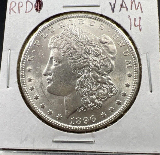 1896 P Morgan Dollar Coin Vam 14 RPD Choice BU UNC