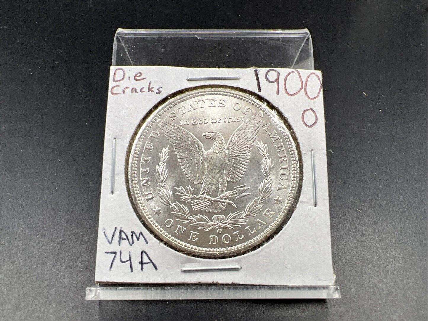 1900 O Morgan Dollar Coin Vam 74A Die Cracks Reverse VAM Variety