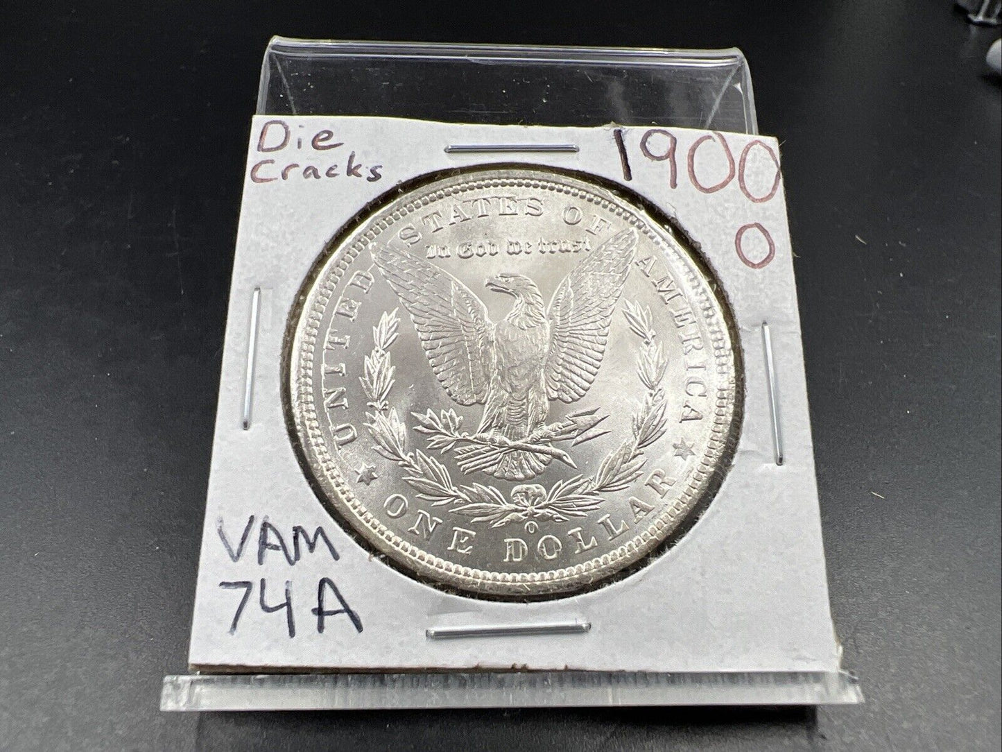 1900 O Morgan Dollar Coin Vam 74A Die Cracks Reverse VAM Variety