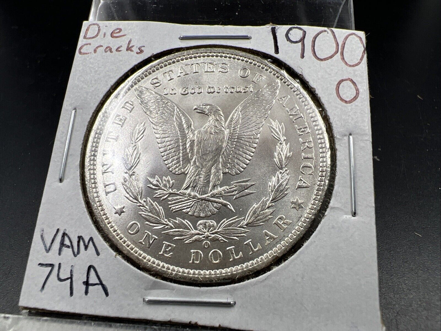 1900 O Morgan Dollar Coin Vam 74A Die Cracks Reverse VAM Variety