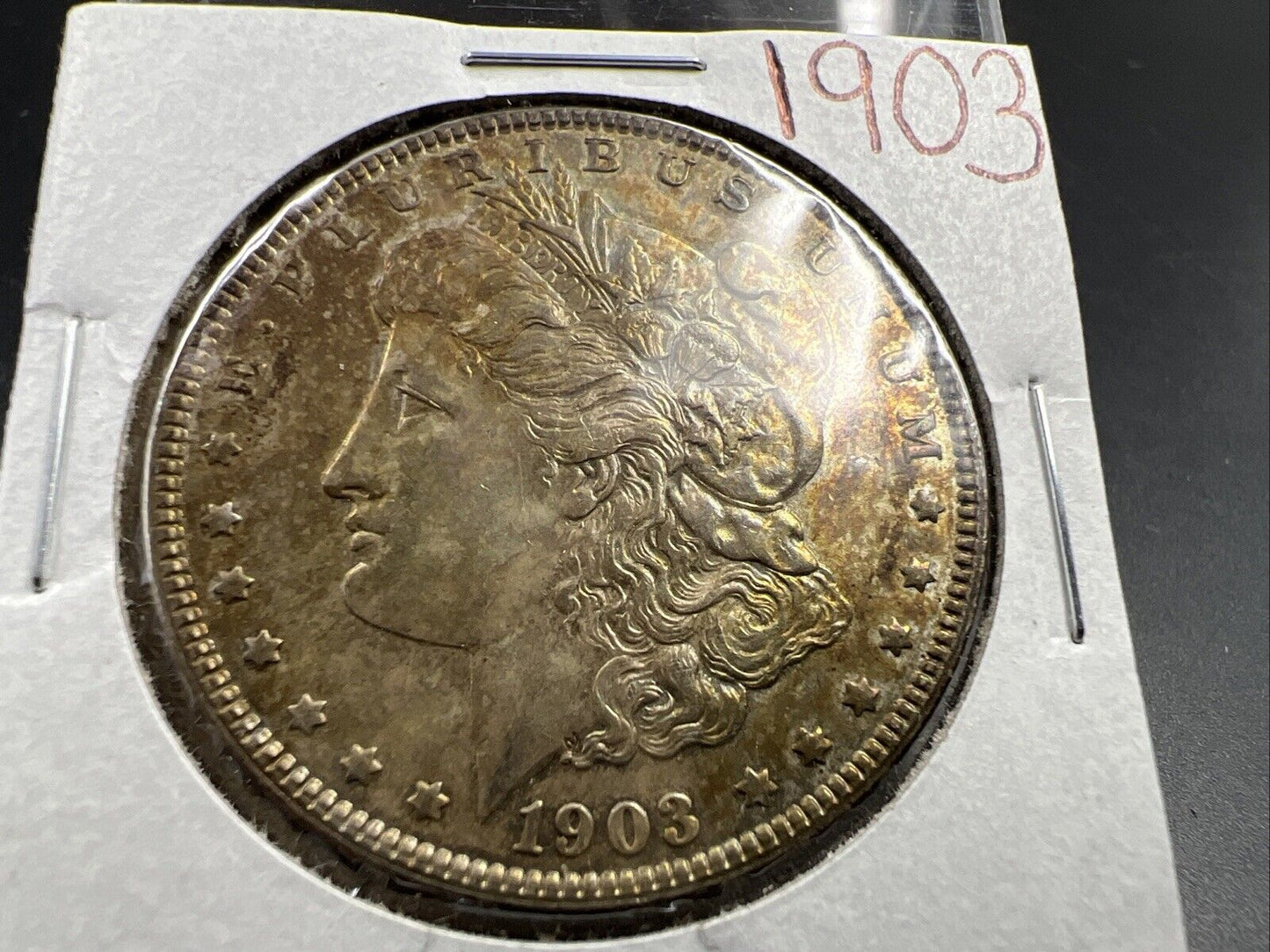 1903 P $1 Morgan Silver Dollar Choice AU About UNC Neat Toning Semi Key Date